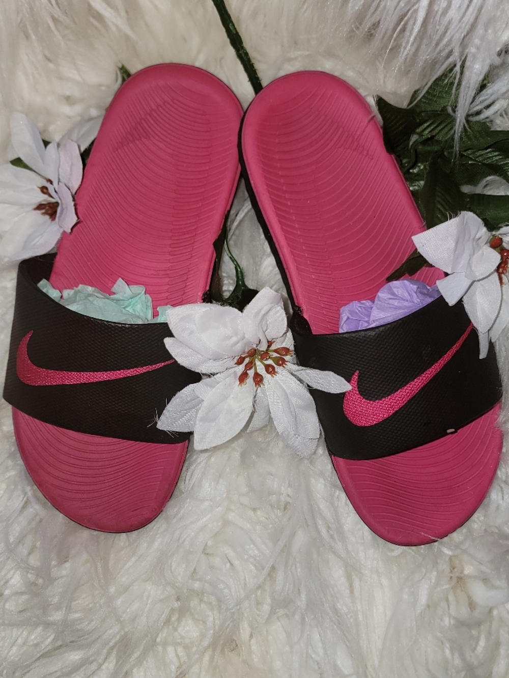 🆕️🩴Nike KAWA SLIDE SANDAL, Pink/Black, 5Y